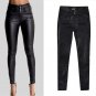 2017 New Winter elegant ladies fashion PU leather Leggings wild Slim pencil trousers feet leather pa