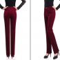 2017 Spring Fashion Velvet High waist casual pants corduroy pants trousers straight trousers stretch