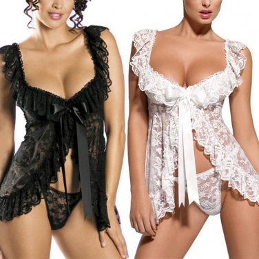 Lace Sexy Sleeping Sleeve Lady Sleeveless Sleeping Trousers Tintered Red White Black