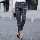 Veri Gude Women\'s England Style Plaid Pants Straight Trousers for Autumn Women Check and Plaid Ankl