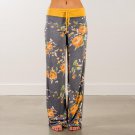 Plus Size Women Wide Leg Pants High Waisted Floral Sweatpants Loose Lace up Pant Casual Trousers Wom