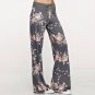 Plus Size Women Wide Leg Pants High Waisted Floral Sweatpants Loose Lace up Pant Casual Trousers Wom