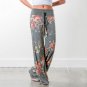 Plus Size Women Wide Leg Pants High Waisted Floral Sweatpants Loose Lace up Pant Casual Trousers Wom
