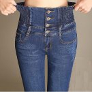 New 2017 Women Denim Skinny Ripped Pants High Waist Stretch Jeans Full Length Slim Pencil Trousers
