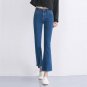 Flare Jeans Women\'s High Waist Boot Cut Jeans Fashion Denim Pants Elastic Trouser Black Blue sexy s