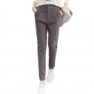 2017 Autumn Winter Harem Pants Women High Waist Woolen Thick Pantalon Femme Black Gray Trousers Wome