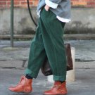 Elastic waist Cotton Corduroy Loose Women Harem Pants New Casual Brand Pants Red Green Plus size Har