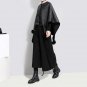 new spring high waist solid color black loose wide leg bandage pants women trousers fashion tide JD4