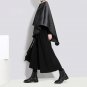 new spring high waist solid color black loose wide leg bandage pants women trousers fashion tide JD4