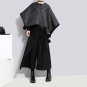 new spring high waist solid color black loose wide leg bandage pants women trousers fashion tide JD4