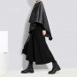 new spring high waist solid color black loose wide leg bandage pants women trousers fashion tide JD4