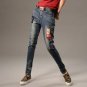 New Spring  Women Jeans Ripped Harem jean Pants Vintage Jeans Patchwork Cross Denim Trousers Loose J