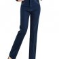 2018 New spring autumn women jeans high waist stretch denim pants plus size straight trousers s691