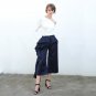 Ruffle Trousers for Women High Waist Wide Leg Pants Female Casual Palazzo Bottoms Large Sizes Clothe