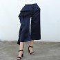 Ruffle Trousers for Women High Waist Wide Leg Pants Female Casual Palazzo Bottoms Large Sizes Clothe