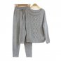 Tracksuits Women\'s Cashmere Knit Suit High-end Heavy Industry Nail Beads Wool Knitted Lapel Sweater