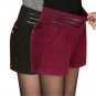 Autumn short pants women wool shorts sexy elastic waist Thickened Solid color Harem short trousers F
