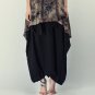 Jiqiuguer Women Cotton Linen Harem Pants Vintage Plus Size Solid Drawstring Zipper Loose Long Autumn