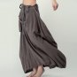 Jiqiuguer Women Cotton Linen Harem Pants Vintage Plus Size Solid Drawstring Zipper Loose Long Autumn