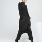 new spring high waist solid color black button decoration loose cross pants women trousers fashion