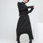 new spring high waist solid color black button decoration loose cross pants women trousers fashion