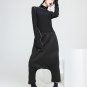 new spring high waist solid color black button decoration loose cross pants women trousers fashion