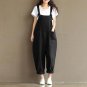 Women Pants  Solid Color Blue Pants Loose Waist Cross Pants Cotton Trousers Plus Size 3XL Bandage Tr