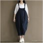 Women Pants  Solid Color Blue Pants Loose Waist Cross Pants Cotton Trousers Plus Size 3XL Bandage Tr