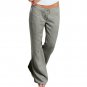 Women High Waist Elastic Linen Trousers Female Straight Casual Pants Loose Long Wide Leg Trousers