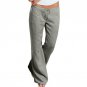 Women High Waist Elastic Linen Trousers Female Straight Casual Pants Loose Long Wide Leg Trousers
