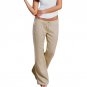 Women High Waist Elastic Linen Trousers Female Straight Casual Pants Loose Long Wide Leg Trousers