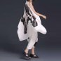 Print Pant Suits Female Sleeveless Single Breasted Asymmetrical Tops With Elastic High Waist Patchwo
