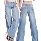 Women\'s Fashion Slim Temperament Casual Vintage Wide-legged Jeans Flared Trousers smt87