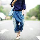 Fashion New Plus size Boyfriend Jeans Women Wide Leg Jeans Harem Pants Capris Trousers