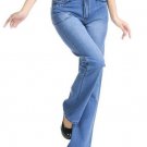 Free shipping plus size elastic plus size bell bottom jeans female trousers women\'s high waisted pa