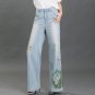 S-6XL plus size Flare jeans Spring and summer thin loose micro-horn wide leg printing cowboy big siz