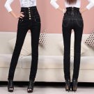6XL Plus Size Jeans Women 2017 New European Style Skinny Show Thin High Waist Pencil Pants Women Bla