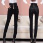6XL Plus Size Jeans Women 2017 New European Style Skinny Show Thin High Waist Pencil Pants Women Bla