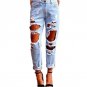 Slim Boyfriend Hole Ripped Jeans for Women Mid Waist Cool Denim Pants Loose Jeans for girl Plus Size