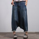 2017 BoyFriend Style Vintage Loose Washed Trousers Women Jeans Wide Leg Denim Harem Pants hip hop Ba