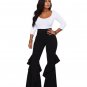 NEW Plus Size Ruffle Trousers Tops+Pants 2 piece suits Solid Flare Boot Cut Pants Set Fashion Women