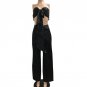 New 2017 Fashion Women Solid Color Lace Up Tube Top Crop Top High Waist Trouser Two Piece Set