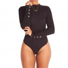 Women bodysuit Turtleneck Solid Black Jumpsuit Rompers 2017 Winter Sexy Long sleeve jumpsuits playsu