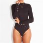 Women bodysuit Turtleneck Solid Black Jumpsuit Rompers 2017 Winter Sexy Long sleeve jumpsuits playsu