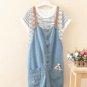 autumn winter new funny female cats embroidery pattern denim jeans overalls women suspenders wide l