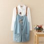 autumn winter new funny female cats embroidery pattern denim jeans overalls women suspenders wide l