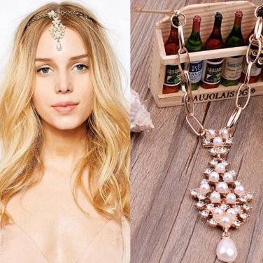 3pcs Pearl Tassel Head Band Clip the Hair Band Headband Wedding Hair Acessories Crystal Bridal Hair 