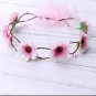 Handmade brided Rose Flower Garland Children Wedding Flower Girls Headband Hairband Crown Wreath He