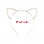 1PC Fashion Sexy Cat Ear Women Girl Headband Beaded Pearl Rhinestones Hairband Headwear Hair Hoop Ba