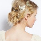 1 pair of Women Ladies Girls Golden Butterfly Hair Clips Headband Accessories for Hair Headpiece Bar